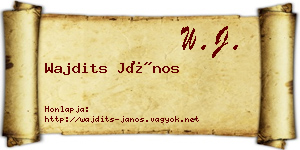 Wajdits János névjegykártya